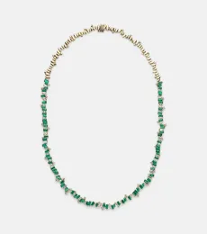 Bold Burst 18kt gold necklace with diamonds and emerald Bold Burst 18kt gold necklace with diamonds and emerald