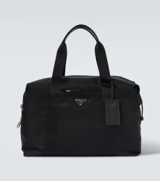 Bolso de viaje Re-Nylon con piel Bolso de viaje Re-Nylon con piel