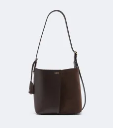 Bolso saco Bilbao Medium de piel y ante Bolso saco Bilbao Medium de piel y ante