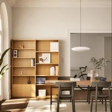Bookcase in Light Wood Effect with External Drawers