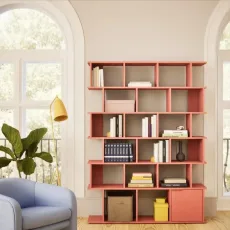 Bookcase in Reisinger Pink with Drawers Bookcase in Reisinger Pink with Drawers