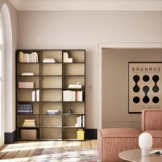 Bookcase in Sand and Blue with Backpanels Bookcase in Sand and Blue with Backpanels