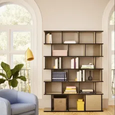 Bookcase in Sand and Blue with Drawers Bookcase in Sand and Blue with Drawers