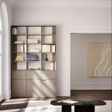 Bookcase in Stone Grey with Doors and Bottom Storage Bookcase in Stone Grey with Doors and Bottom Storage