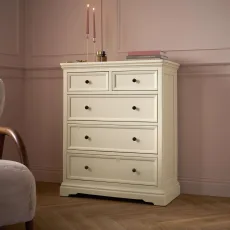 Bordeaux 5 Drawer Chest, Ivory Bordeaux 5 Drawer Chest, Ivory
