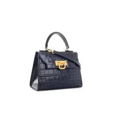 Borsa da donna Erika - Cocco blu Camoscio beige Borsa da donna Erika - Cocco blu Camoscio beige