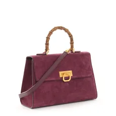 Borsa da donna Valeria - Camoscio cardinale Camoscio beige Borsa da donna Valeria - Camoscio cardinale Camoscio beige