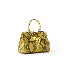 Borsa in pelle Hera - Serpente giallo Camoscio sky Borsa in pelle Hera - Serpente giallo Camoscio sky