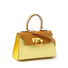 Borsa in pelle Licia - Bicolor MieleGiallo Camoscio beige Borsa in pelle Licia - Bicolor MieleGiallo Camoscio beige