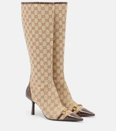 Botas altas Savoy de lona con GG Botas altas Savoy de lona con GG