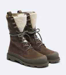 Botas con cordones Vera de ante con borrego Botas con cordones Vera de ante con borrego