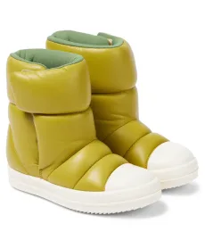 Botas de piel con efecto acolchado