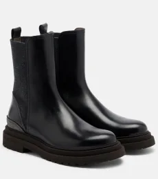 Botines Chelsea de piel con cuentas Monili