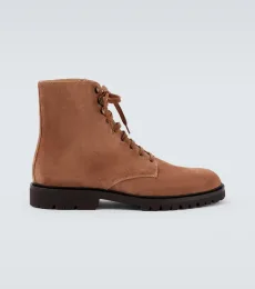 Botines con cordones de ante Botines con cordones de ante