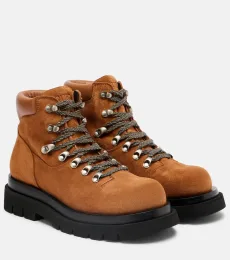 Botines de ante con cordones Botines de ante con cordones