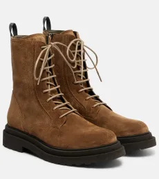 Botines de ante con cordones Botines de ante con cordones