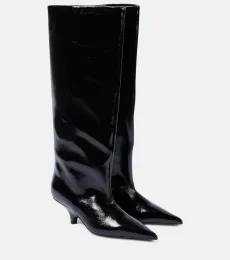Bottes en cuir verni