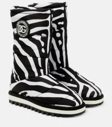 Bottes matelassées à motif zèbre Bottes matelassées à motif zèbre