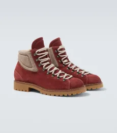 Bottines à lacets en daim