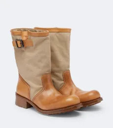 Bottines en cuir et toile Bottines en cuir et toile