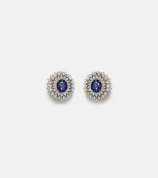 Boucles d'oreilles Y-Couture en or blanc 18 ct, diamants et saphirs Boucles d'oreilles Y-Couture en or blanc 18 ct, diamants et saphirs