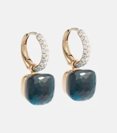 Boucles doreilles Nudo Petit en or 18 ct, topazes London Blue et diamants Boucles doreilles Nudo Petit en or 18 ct, topazes London Blue et diamants