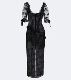 Bow-detail cotton-blend lace midi dress Bow-detail cotton-blend lace midi dress