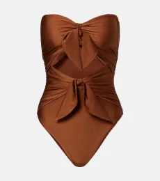Bow-detail cutout swimsuit