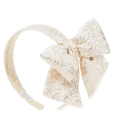 Bow-detail lame brocade headband