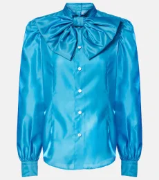 Bow-detail satin blouse Bow-detail satin blouse