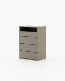 BOWEN Tallboy Chest of Drawers Aged Oak Veneer Matte BOWEN Tallboy Chest of Drawers Aged Oak Veneer Matte