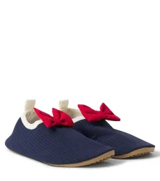 Bowie bow-detail seersucker water shoes