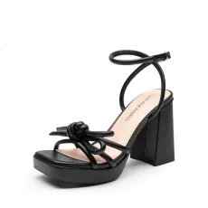 Bowknots Crystal Heeled Sandals Bowknots Crystal Heeled Sandals