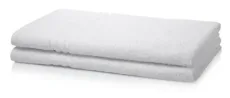 Box of 20 White Hotel Large Bath Sheet 400 GSM 3 Stripe - 100cm x 150cm Box of 20 White Hotel Large Bath Sheet 400 GSM 3 Stripe - 100cm x 150cm