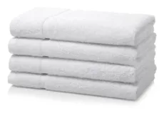 Box of 48 White Hotel Hand Spa Towel 500 GSM Thick 1 Stripe - 50cm x 80cm Box of 48 White Hotel Hand Spa Towel 500 GSM Thick 1 Stripe - 50cm x 80cm