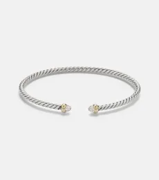 Bracelet Micro Cable Flex en argent sterling et or 14 ct et diamants Bracelet Micro Cable Flex en argent sterling et or 14 ct et diamants
