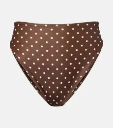 Braga de bikini de tiro alto con lunares Braga de bikini de tiro alto con lunares
