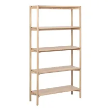 Braidwood Bookcase with 4 Shelves in White Oak Veneer Braidwood Bookcase with 4 Shelves in White Oak Veneer