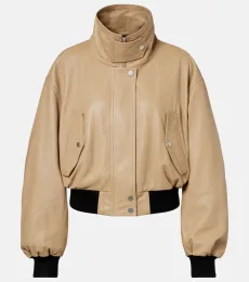 Briar cropped leather blouson jacket Briar cropped leather blouson jacket