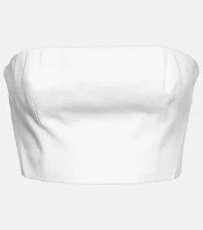 Bridal Nyla cotton-blend bandeau top Bridal Nyla cotton-blend bandeau top