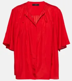 Bristow gathered silk blouse