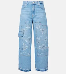 Broderie anglaise barrel-leg jeans Broderie anglaise barrel-leg jeans