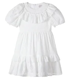 Broderie anglaise ruffled cotton dress Broderie anglaise ruffled cotton dress