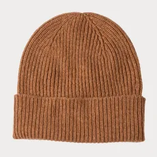 Brown Rib Knit Cashmere Beanie Brown Rib Knit Cashmere Beanie