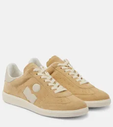 Bryce leather-trimmed suede sneakers