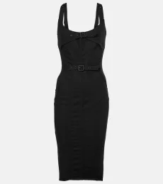 Buckle-detail denim midi dress Buckle-detail denim midi dress