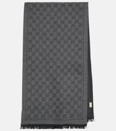 Bufanda de lana en jacquard con GG Bufanda de lana en jacquard con GG
