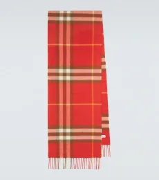 Burberry Check fringed cashmere scarf Burberry Check fringed cashmere scarf