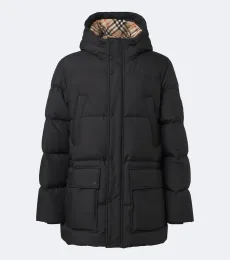 Burberry Check hooded down coat Burberry Check hooded down coat