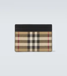 Burberry Check leather-trimmed cardholder Burberry Check leather-trimmed cardholder